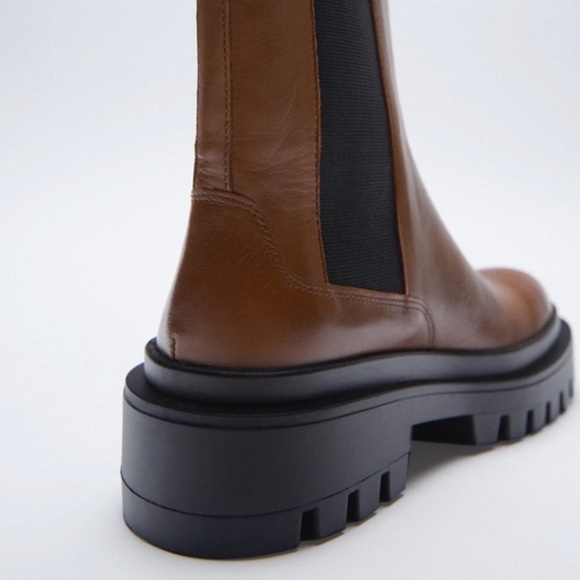 Zara Leather Ankle Boots - Picture 5 of 11